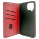 Capa Flip de Couro com Bolso Interno para Samsung Galaxy M23/M236 Preto Vermelho